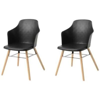 Amadeus Lot de 2 chaises Niels - Noir - Publicité Amadeus Lot de 2 chaises Niels - Noir - Publicité