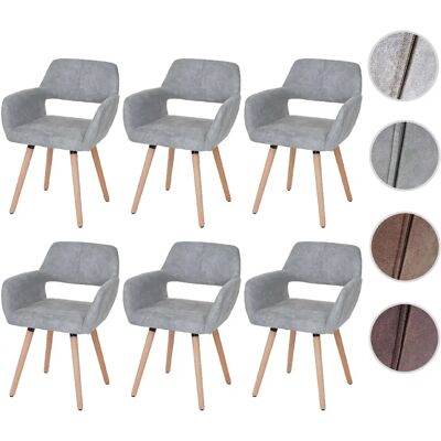 Ensemble de 6 chaises Mendler - Design rétro - Pieds en bois - Montage facile - Chaises de salle à manger - Publicité Ensemble de 6 chaises Mendler - Design rétro - Pieds en bois - Montage facile - Chaises de salle à manger - Publicité