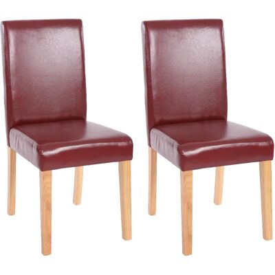 Mendler Lot de 2 Chaises Littau - Brun Rouge - Publicité Mendler Lot de 2 Chaises Littau - Brun Rouge - Publicité