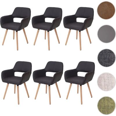 Ensemble de 6 chaises Mendler - Design Rétro Marron - Publicité Ensemble de 6 chaises Mendler - Design Rétro Marron - Publicité