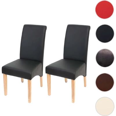 Mendler M37 - Lot de 2 chaises - Similicuir noir - Publicité Mendler M37 - Lot de 2 chaises - Similicuir noir - Publicité