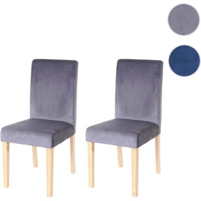 Ensemble de 2 Chaises en Velours Gris Mendler - Rétro - Publicité Ensemble de 2 Chaises en Velours Gris Mendler - Rétro - Publicité