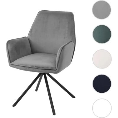 Chaise Pivotante Velours Gris Foncé - MENDLER - Publicité Chaise Pivotante Velours Gris Foncé - MENDLER - Publicité