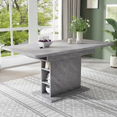 Merax Table à manger extensible - Gris - Publicité Merax Table à manger extensible - Gris - Publicité