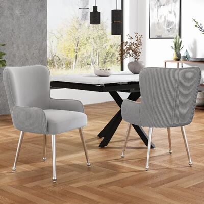 Merax Set de 2 fauteuils lounge confort - Gris - Publicité Merax Set de 2 fauteuils lounge confort - Gris - Publicité