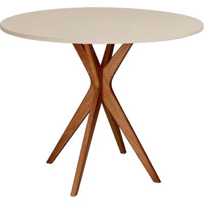 Ragaba Table à manger ronde - Brun beige chêne - Publicité Ragaba Table à manger ronde - Brun beige chêne - Publicité