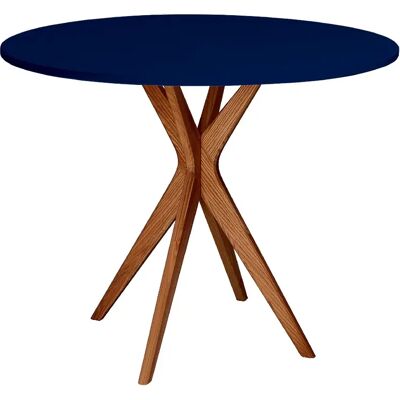 Ragaba Table à manger ronde - Bleu marine chêne - Publicité Ragaba Table à manger ronde - Bleu marine chêne - Publicité