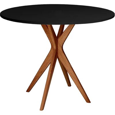 Ragaba Table à manger ronde - Noir chêne - Publicité Ragaba Table à manger ronde - Noir chêne - Publicité