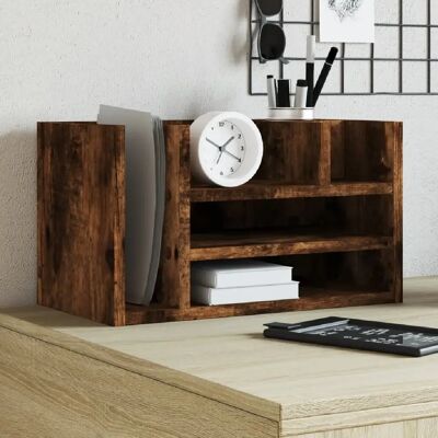 vidaXL Organisateur de bureau chêne fumé 44,5x24x25 cm bois ingénierie - Publicité vidaXL Organisateur de bureau chêne fumé 44,5x24x25 cm bois ingénierie - Publicité