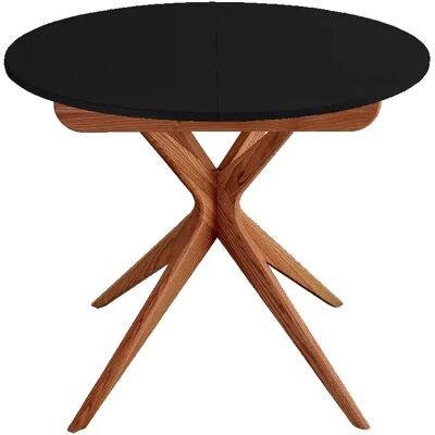Ragaba Table à manger ronde extensible - Noir - Publicité Ragaba Table à manger ronde extensible - Noir - Publicité