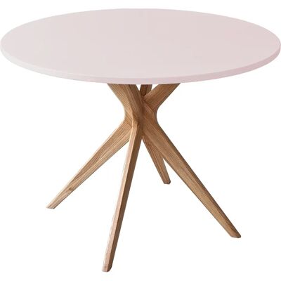 Ragaba Table à manger ronde - Rose poudré - Publicité Ragaba Table à manger ronde - Rose poudré - Publicité