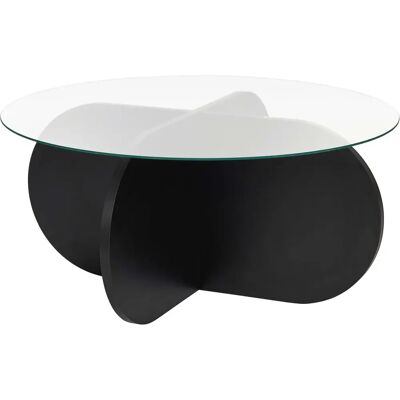 Hanah home Table basse ronde verre - Noir - Publicité Hanah home Table basse ronde verre - Noir - Publicité