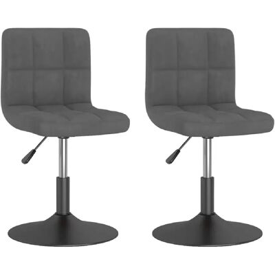 Decoshop26 Lot de 2 chaises de salle à manger siège pivotant hauteur réglable en velours gris foncé DEC025261 - Publicité Decoshop26 Lot de 2 chaises de salle à manger siège pivotant hauteur réglable en velours gris foncé DEC025261 - Publicité