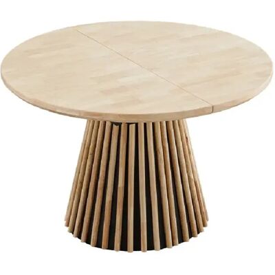 Pegane Table à manger ronde, table de repas extensible coloris Chêne naturel - Publicité Pegane Table à manger ronde, table de repas extensible coloris Chêne naturel - Publicité