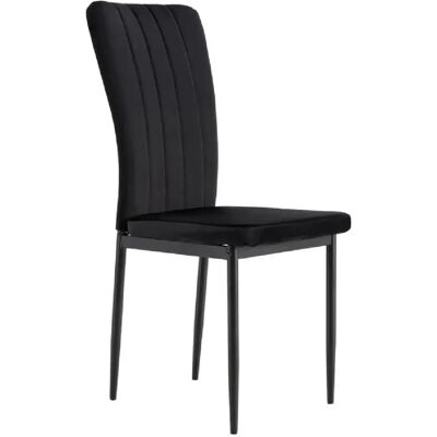 Homy France Lot 4 Chaises Salle à Manger Pony Velours Noir Pieds Métal Noir 57x42x95cm - Publicité Homy France Lot 4 Chaises Salle à Manger Pony Velours Noir Pieds Métal Noir 57x42x95cm - Publicité