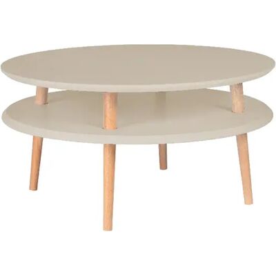 Ragaba Table basse ronde en hêtre - Beige - Publicité Ragaba Table basse ronde en hêtre - Beige - Publicité