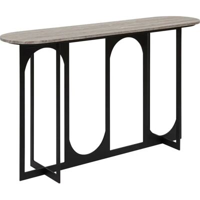 Pegane Console table d'appoint ovale - Naturel - Publicité Pegane Console table d'appoint ovale - Naturel - Publicité