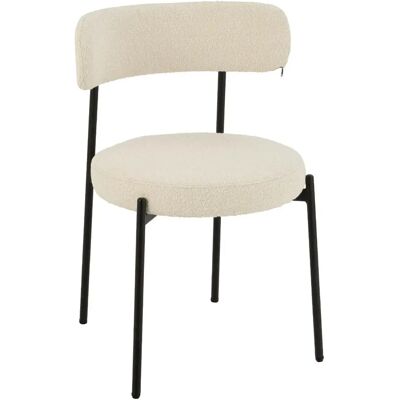 Paris Prix Chaise en Tissu Bouclé Aldo 76cm Blanc - Publicité Paris Prix Chaise en Tissu Bouclé Aldo 76cm Blanc - Publicité