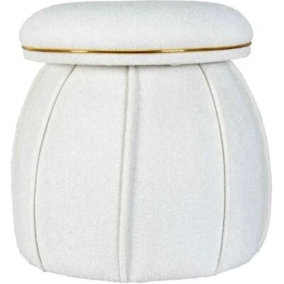 Paris Prix Tabouret Rond Déco Corin 55cm Blanc & Or - Publicité Paris Prix Tabouret Rond Déco Corin 55cm Blanc & Or - Publicité