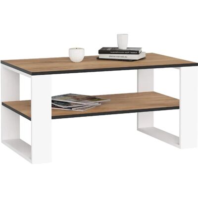 Akord Table basse rectangulaire - Chêne et blanc - Publicité Akord Table basse rectangulaire - Chêne et blanc - Publicité