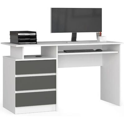 Akord Bureau avec retour et caisson - Blanc - Publicité Akord Bureau avec retour et caisson - Blanc - Publicité