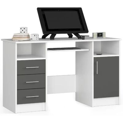 Akord Bureau informatique avec caisson - Blanc - Publicité Akord Bureau informatique avec caisson - Blanc - Publicité