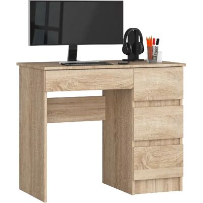 Akord Bureau droit 3 tiroirs - Chêne sonoma - Publicité Akord Bureau droit 3 tiroirs - Chêne sonoma - Publicité
