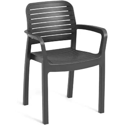 Allibert by KETER Chloe - Lot de 6 Fauteuils de Jardin - Aspect Ratin Tressé - Graphite - Publicité Allibert by KETER Chloe - Lot de 6 Fauteuils de Jardin - Aspect Ratin Tressé - Graphite - Publicité
