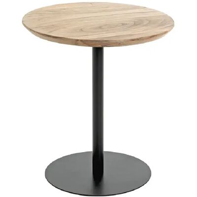 Pegane Table d'appoint ronde - Chêne naturel et noir - Publicité Pegane Table d'appoint ronde - Chêne naturel et noir - Publicité