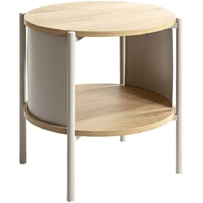 Pegane Table d'appoint ronde - Chêne gris cachemire - Publicité Pegane Table d'appoint ronde - Chêne gris cachemire - Publicité