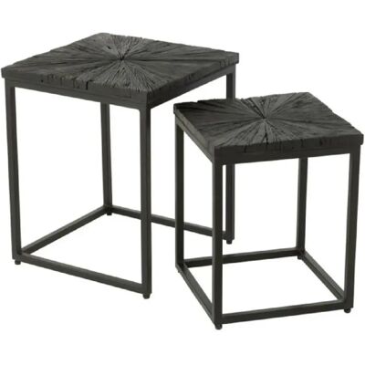 Paris prix lot de 2 tables d'appoint gigognes - Noir - Publicité Paris prix lot de 2 tables d'appoint gigognes - Noir - Publicité