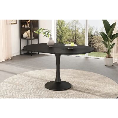 Merax Table à Manger Extensible Ovale-100/140x100x75 Cm-minimaliste Et Moderne-noir - Publicité Merax Table à Manger Extensible Ovale-100/140x100x75 Cm-minimaliste Et Moderne-noir - Publicité