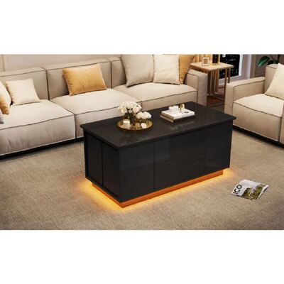 Merax Table Basse LED 4 En 1-avec 2 Tiroirs-brillance Avec Canapé Et 2 Tabourets-blanc - Publicité Merax Table Basse LED 4 En 1-avec 2 Tiroirs-brillance Avec Canapé Et 2 Tabourets-blanc - Publicité