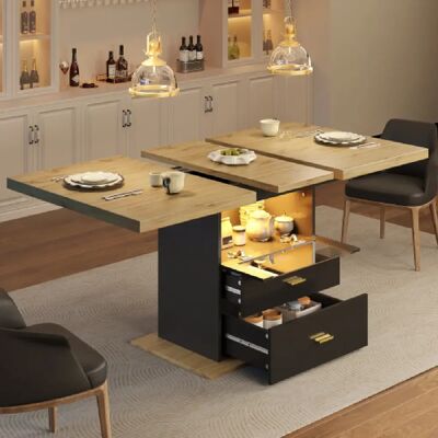 Merax Table à Manger Extensible-pour 6 Personnes-longueur Extensible Jusqu'à 140 Cm-noir - Publicité Merax Table à Manger Extensible-pour 6 Personnes-longueur Extensible Jusqu'à 140 Cm-noir - Publicité