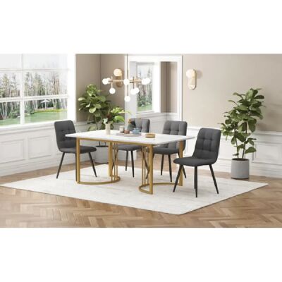 Merax Table à Manger Extensible 140/180x80cm-industriel-structure Acier Robust-blanc - Publicité Merax Table à Manger Extensible 140/180x80cm-industriel-structure Acier Robust-blanc - Publicité