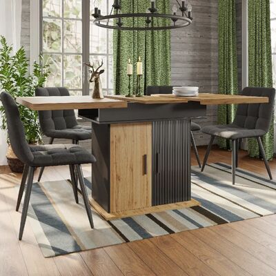 Merax Table à Manger Extensible(110-140×80cm)-4-6 Personnes-style Rétro - Publicité Merax Table à Manger Extensible(110-140×80cm)-4-6 Personnes-style Rétro - Publicité