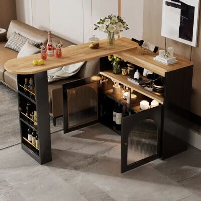 Merax Table De Bar Extensible 138-193cm-table Bistro LED-pivotante, Pour Salle à Manger-noir - Publicité Merax Table De Bar Extensible 138-193cm-table Bistro LED-pivotante, Pour Salle à Manger-noir - Publicité