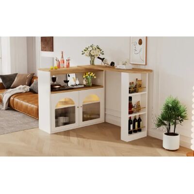 Merax Table De Bar Extensible 138-193cm-table Bistro LED-pivotante, Pour Salle à Manger-blanc - Publicité Merax Table De Bar Extensible 138-193cm-table Bistro LED-pivotante, Pour Salle à Manger-blanc - Publicité