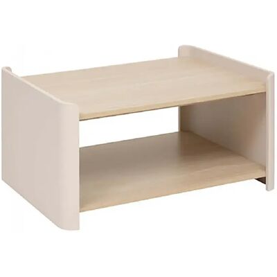 Pegane Table basse rectangulaire avec étagère inférieure, Coloris chêne/ivoire - Longueur 80 x Profondeur 60 x Hauteur 40 cm - Publicité Pegane Table basse rectangulaire avec étagère inférieure, Coloris chêne/ivoire - Longueur 80 x Profondeur 60 x Hauteur 40 cm - Publicité