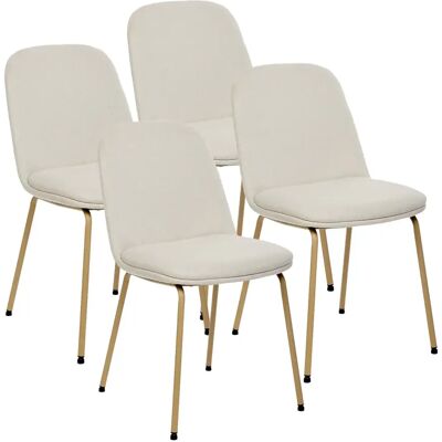 Pegane Lot de 4 chaises de salle à manger coloris ivoire - Publicité Pegane Lot de 4 chaises de salle à manger coloris ivoire - Publicité