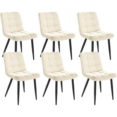 Lot 6 Chaises HavenlyHome - Assises Velours Ergonomiques, Pied Métal, Beige - Publicité Lot 6 Chaises HavenlyHome - Assises Velours Ergonomiques, Pied Métal, Beige - Publicité