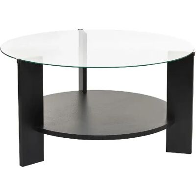 Hanah Home Table basse en bois - 75 x 75 x 40 cm - Bois NoirTransparent - Publicité Hanah Home Table basse en bois - 75 x 75 x 40 cm - Bois NoirTransparent - Publicité