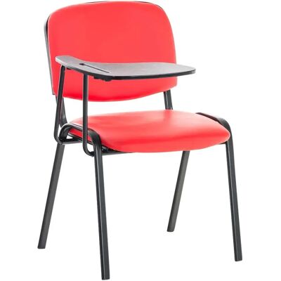 Decoshop26 Chaise visiteur avec tablette - Rouge - Publicité Decoshop26 Chaise visiteur avec tablette - Rouge - Publicité
