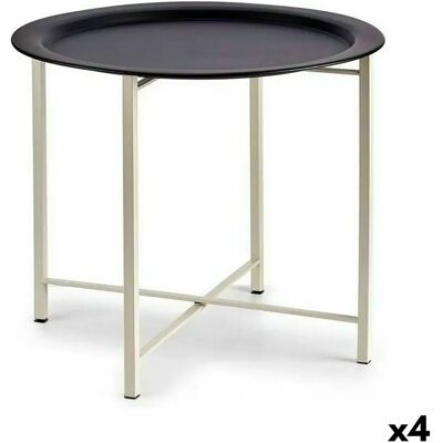 Décoration Maison Table d'appoint Blanc Noir Métal - Table d'appoint - Publicité Décoration Maison Table d'appoint Blanc Noir Métal - Table d'appoint - Publicité