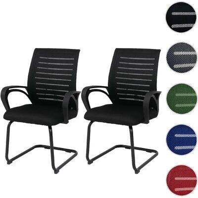 Mendler Lot de 2 chaises de conférence HWC-K51, noires, piètement noir - Publicité Mendler Lot de 2 chaises de conférence HWC-K51, noires, piètement noir - Publicité