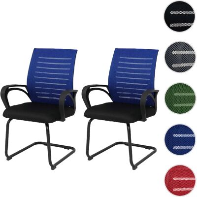 Mendler Lot de 2 chaises de conférence HWC-K51, bleues, piètement noir - Publicité Mendler Lot de 2 chaises de conférence HWC-K51, bleues, piètement noir - Publicité