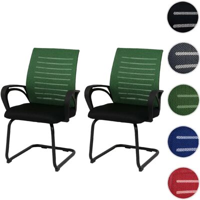 Mendler Lot de 2 chaises de conférence HWC-K51, vertes, piètement noir - Publicité Mendler Lot de 2 chaises de conférence HWC-K51, vertes, piètement noir - Publicité