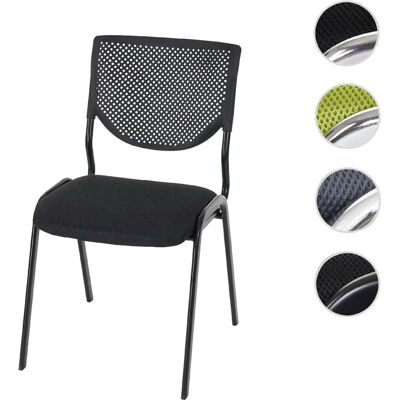 Mendler Chaise visiteur T401 tissu textile siège noir pieds chromés - Publicité Mendler Chaise visiteur T401 tissu textile siège noir pieds chromés - Publicité