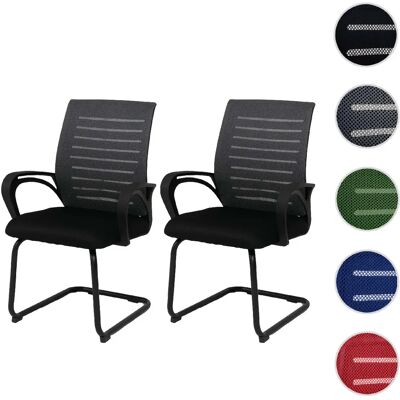 Mendler Lot de 2 chaises de conférence HWC-K51, gris, piètement noir - Publicité Mendler Lot de 2 chaises de conférence HWC-K51, gris, piètement noir - Publicité
