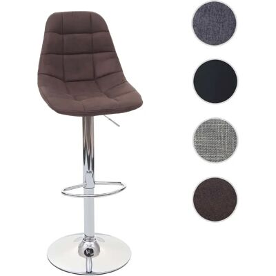 Mendler - HWC-A67 - Acier chromé - Tissu marron - Stool - Publicité Mendler - HWC-A67 - Acier chromé - Tissu marron - Stool - Publicité